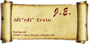 Járó Ervin névjegykártya