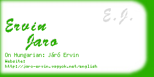 ervin jaro business card